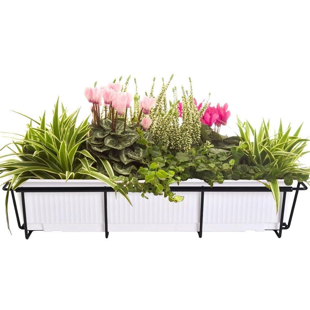 Gilbert & Bennett 24 in. Adjustable and Expandable Black Flower Box Holder - Image 3