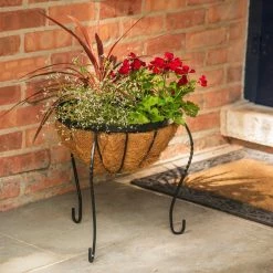 Gilbert & Bennett Canterbury 14 in. Metal Basket Stand Planter
