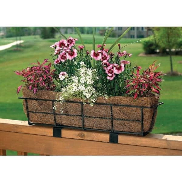 Gilbert & Bennett Canterbury 24 in. Steel Deck Rail Planter - Image 3