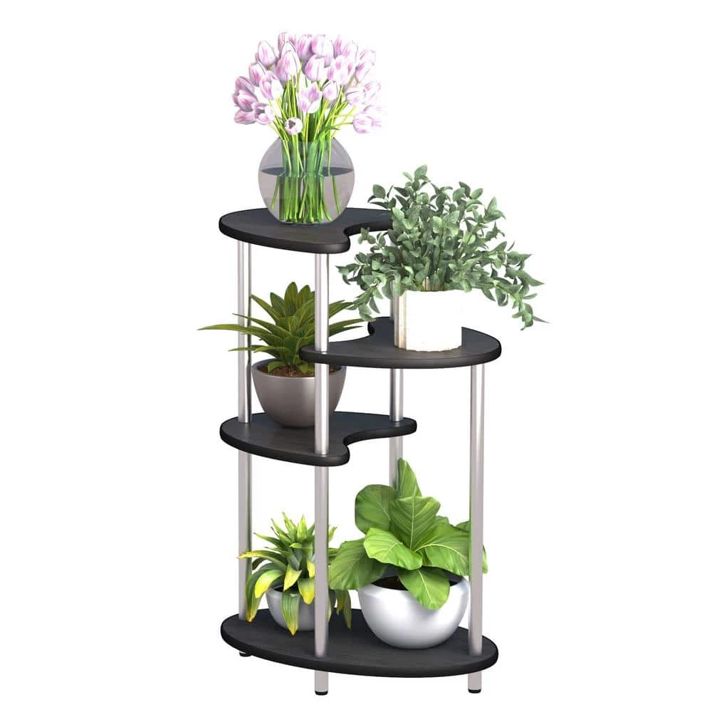 Maocao hoom 23.5 in.W x 36.6 in.H Outdoor Black Wooden Plant Stand(4-tiered) - Image 4