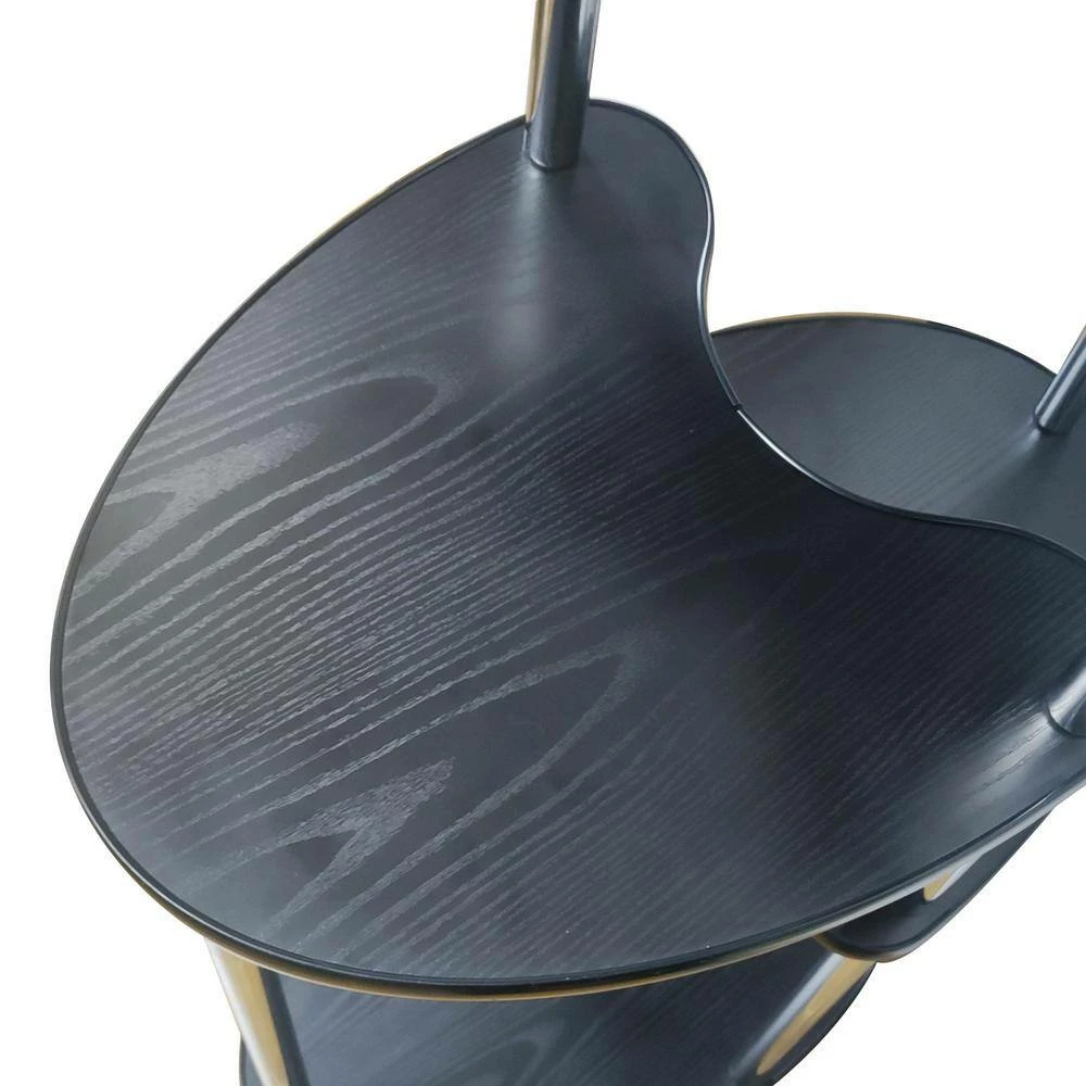 Maocao hoom 23.5 in.W x 36.6 in.H Outdoor Black Wooden Plant Stand(4-tiered) - Image 3