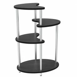 Maocao hoom 23.5 in.W x 36.6 in.H Outdoor Black Wooden Plant Stand(4-tiered)
