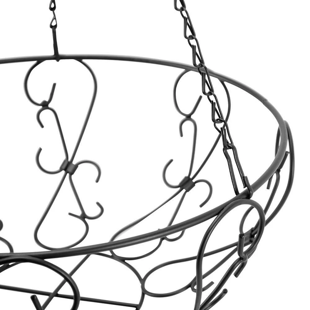 Gilbert & Bennett 14 in. Painted Steel Filigree Hanging Basket with Coco Liner - Image 5