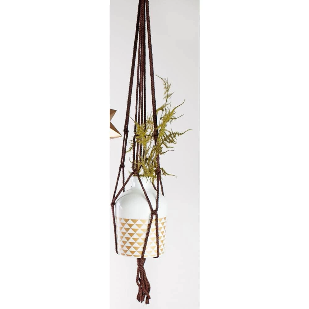 Primitive Planters 36 in. Polypropylene Brown Macrame Plant Hangers (2-Pack) - Image 2