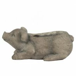 Seasonal Abode Inc Neo Gray Manon Pig Planter