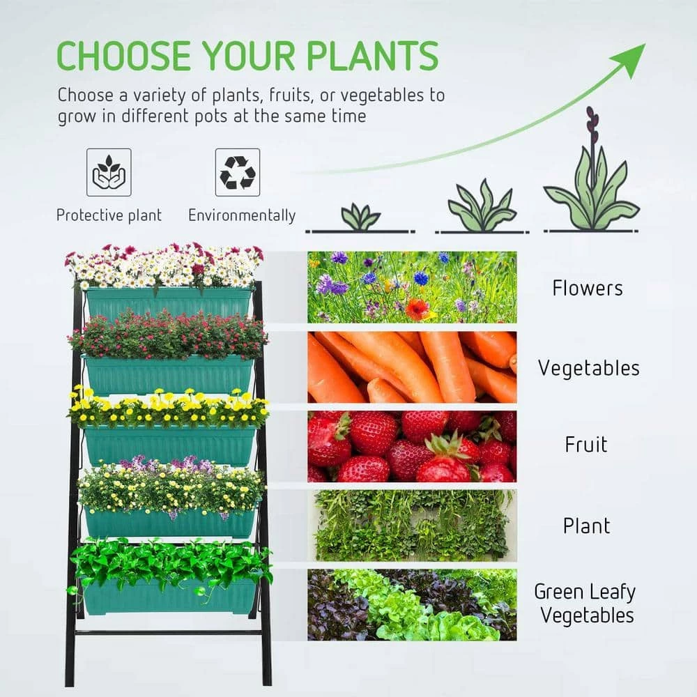 VIVOSUN 4 ft. 5-Tier Vertical Raised Garden Bed - Image 4
