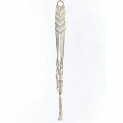 Primitive Planters 48 in. Ivory Woven Cotton Natural Macrame Plant Hammock