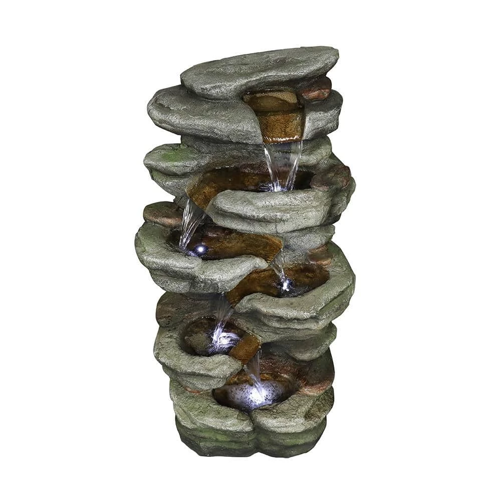 Maocao hoom 5-Tier Outdoor Water Fountain with LED