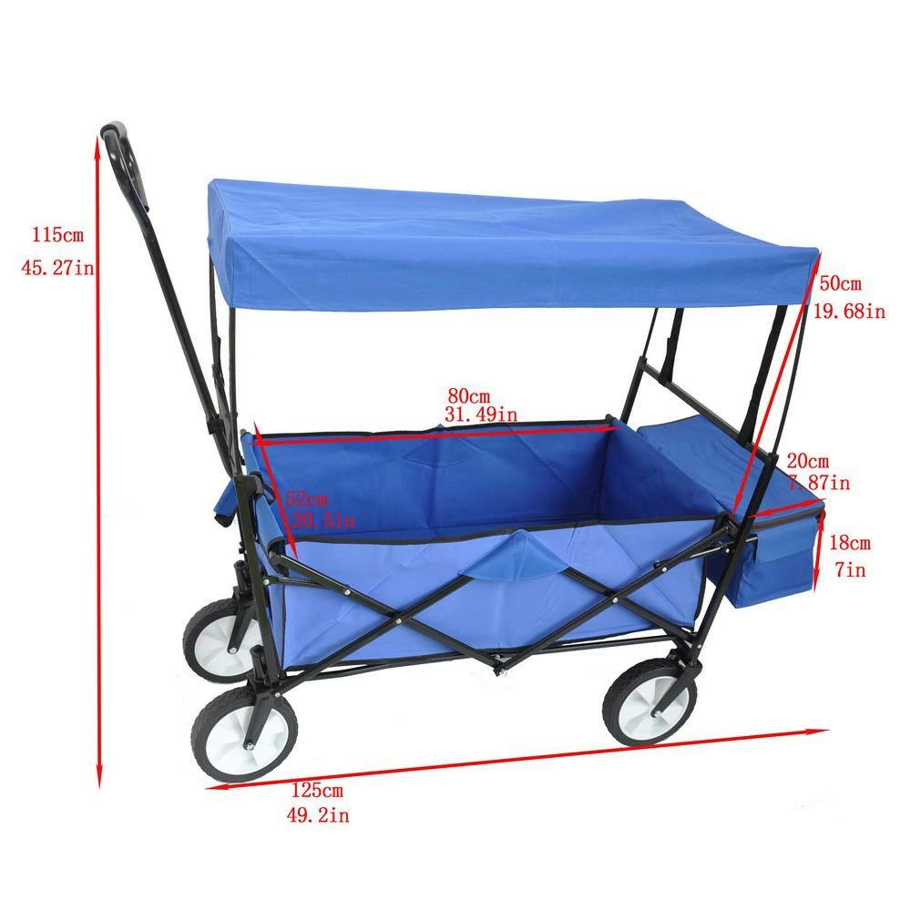 Maocao hoom Blue 3.5 cu.ft. Steel Garden Cart - Image 7