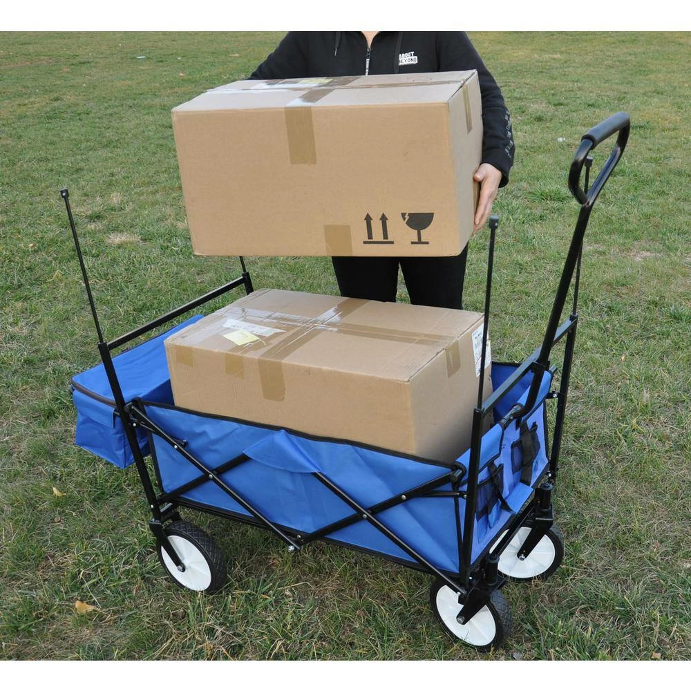 Maocao hoom Blue 3.5 cu.ft. Steel Garden Cart - Image 2