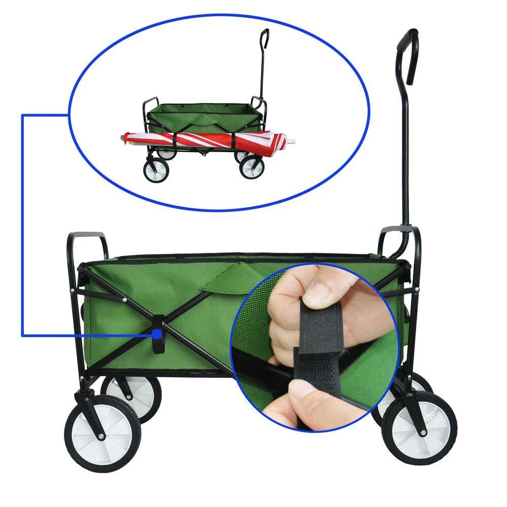 Maocao hoom 4 cu. ft. Green Steel Garden Cart - Image 4