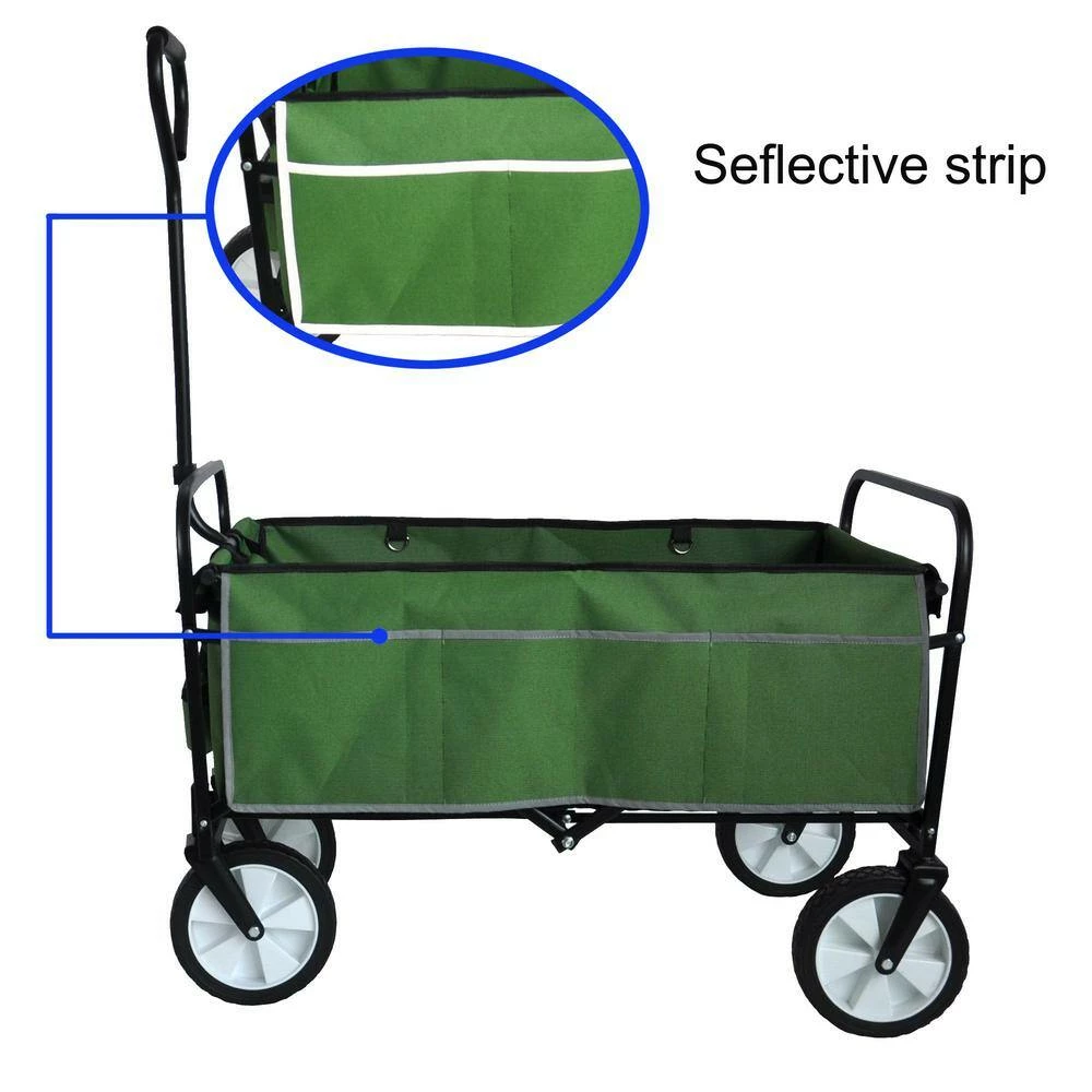 Maocao hoom 4 cu. ft. Green Steel Garden Cart - Image 3