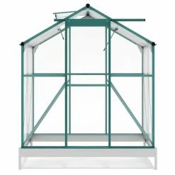 Maocao hoom 6.2 ft.W x 4.3 ft.D. Outdoor Patio Greenhouse with 2 Windows and Base
