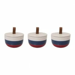 PATIO ESSENTIALS 6 oz. Americana Striped Ceramic Citronella Candle (3-Pack))