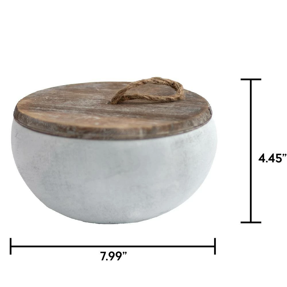 PATIO ESSENTIALS 19 oz. Rustic Ceramic 3 Wick Citronella Candle with Wooden Lid (2-Pack) - Image 3