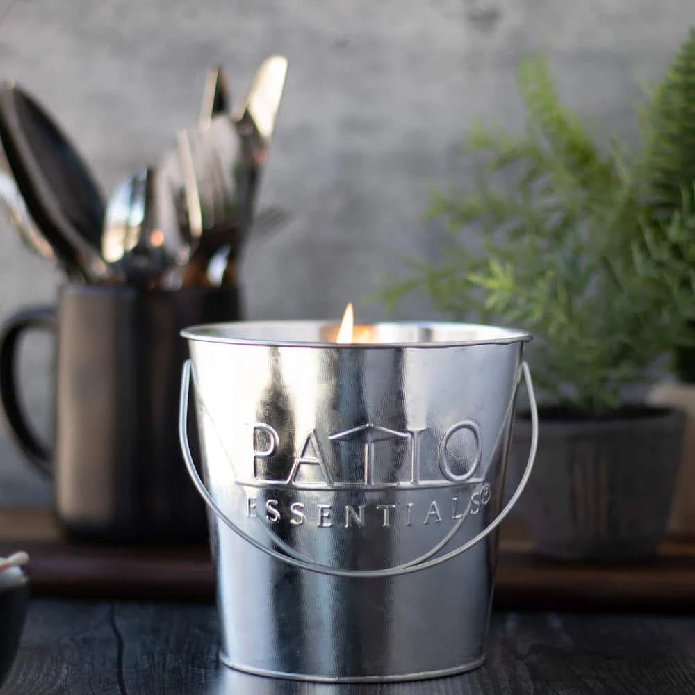 PATIO ESSENTIALS 17 oz. Citronella Candle Galvanized Bucket (4-Pack) - Image 3