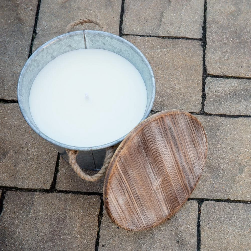 PATIO ESSENTIALS 132 oz. Citronella Galvanized Bucket Candle - Image 5