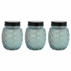PATIO ESSENTIALS 9 oz. Glass Pineapple Citronella and Lemongrass Candle (3-Pack)