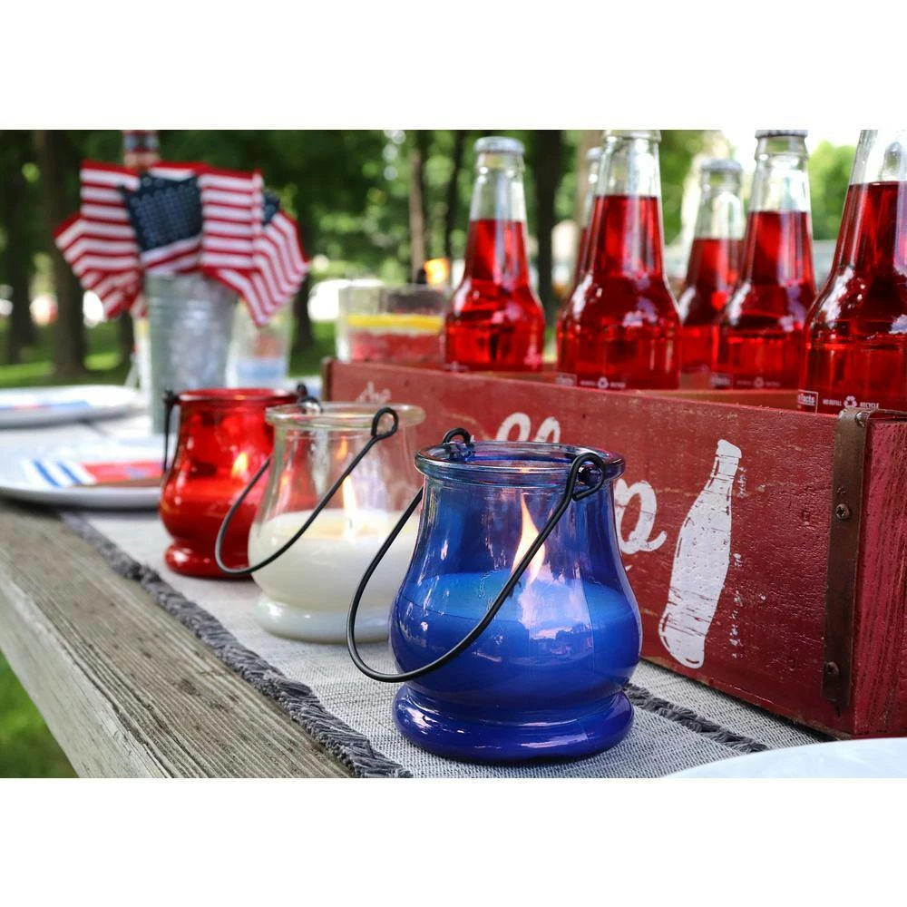 PATIO ESSENTIALS 5 oz. Patriotic Glass Lantern Set (3-Pack) - Image 3