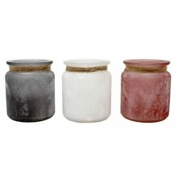 PATIO ESSENTIALS 5 oz. Glass Citronella Sea Salt Candle and Rope Accent (3-Pack)