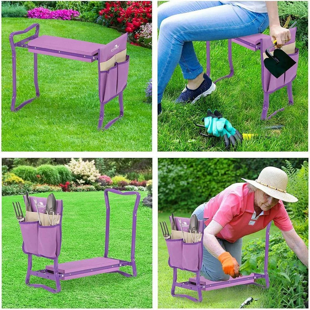 Maocao hoom 2-Piece Garden Tool Set Garden Kneeler with Tool Pouches - Image 5