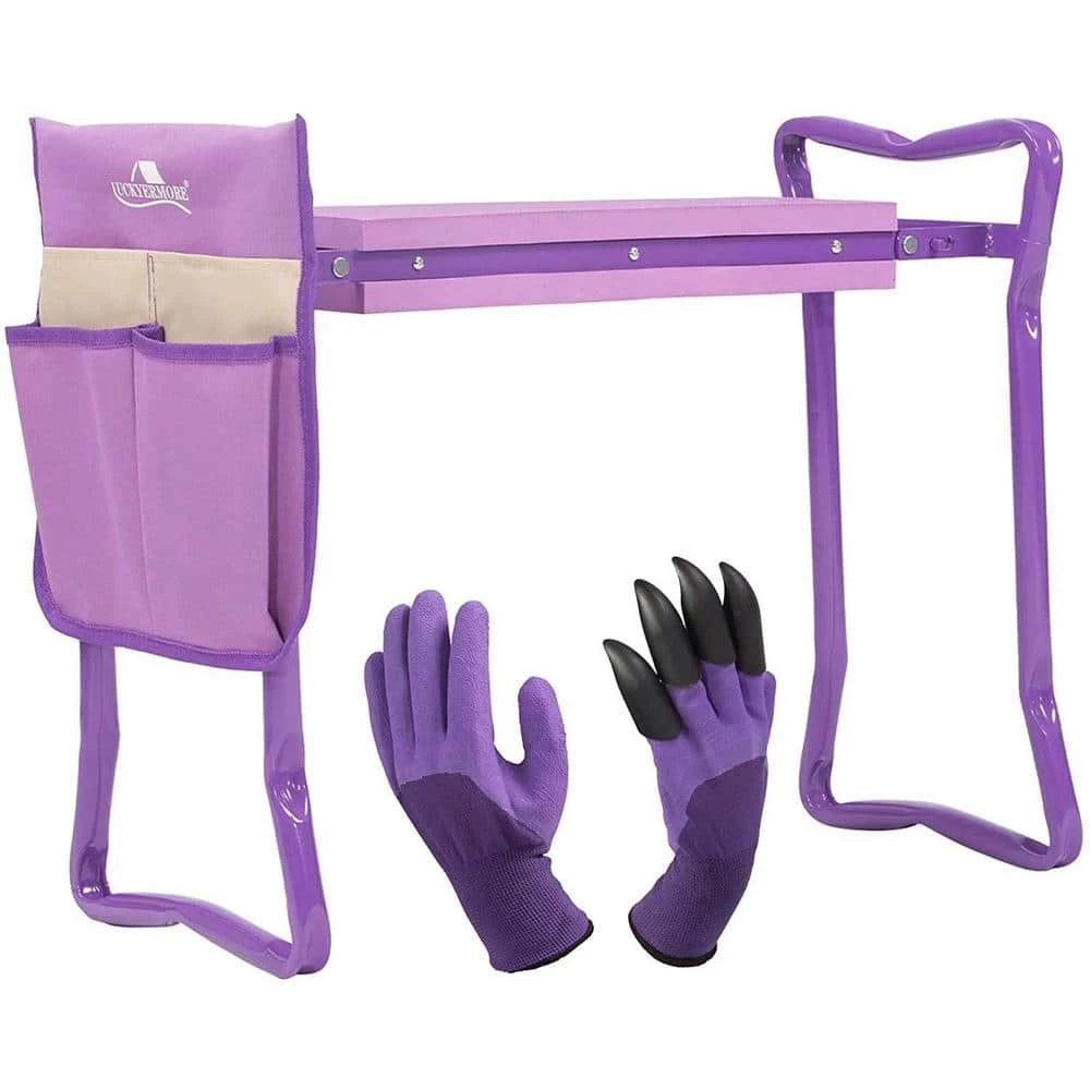 Maocao hoom 2-Piece Garden Tool Set Garden Kneeler with Tool Pouches