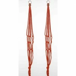 Primitive Planters 36 in. Polypropylene Rust Macrame Plant Hangers (2-Pack)