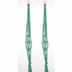 Primitive Planters 36 in. Polypropylene Sage Macrame Plant Hangers (2-Pack)