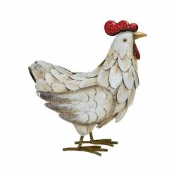 Seasonal Abode Inc Valence White/Red Iron Hen