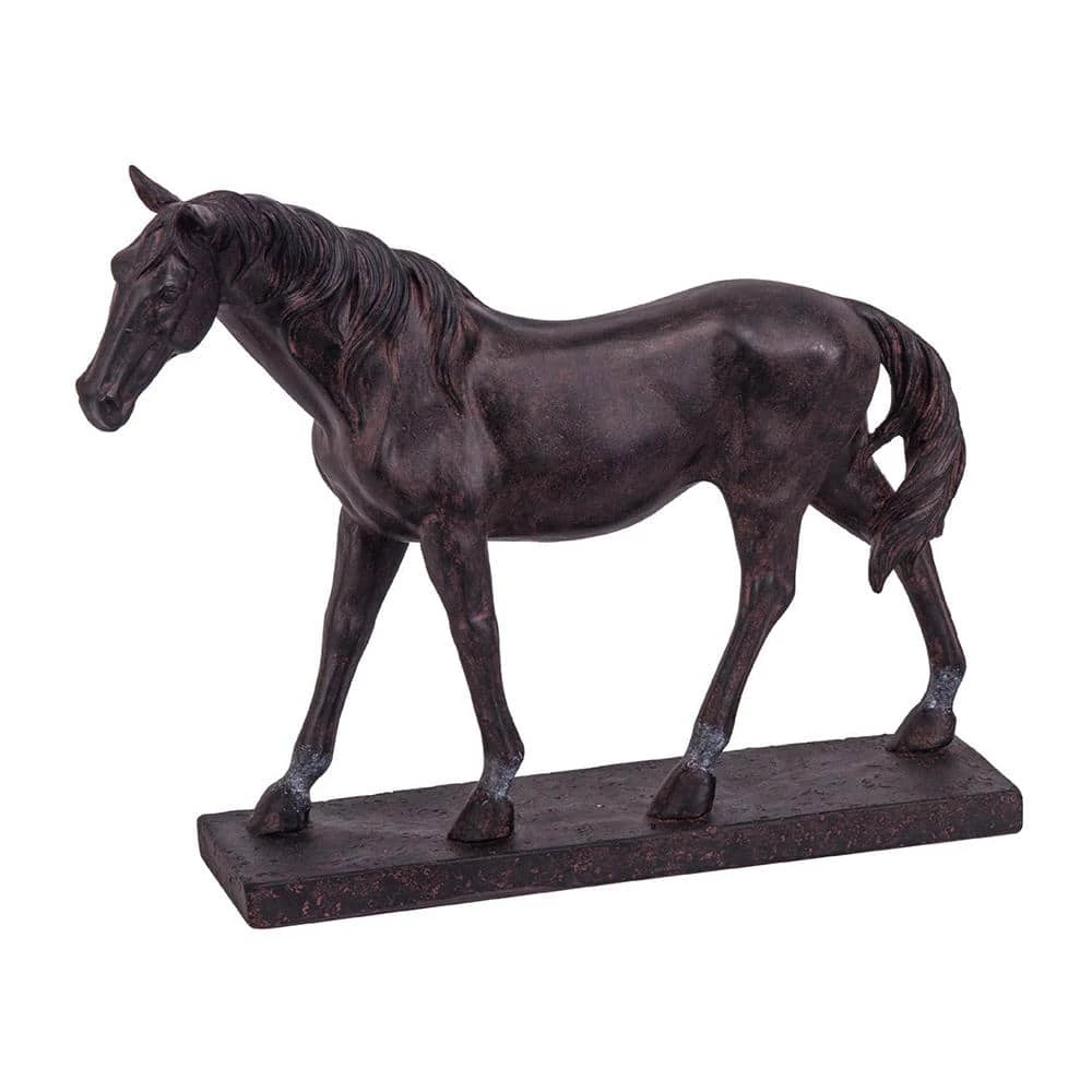Seasonal Abode Inc Julius Brown Resin Rustic Horse on Base