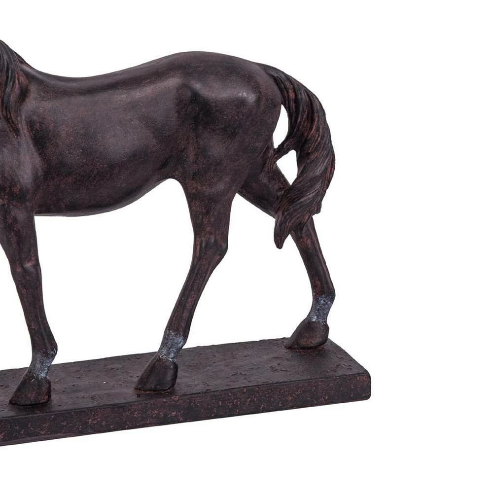 Seasonal Abode Inc Julius Brown Resin Rustic Horse on Base - Image 2
