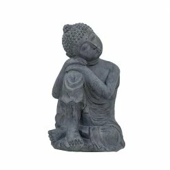 Seasonal Abode Inc Ecleo Dark Green Mgo Buddha Statue