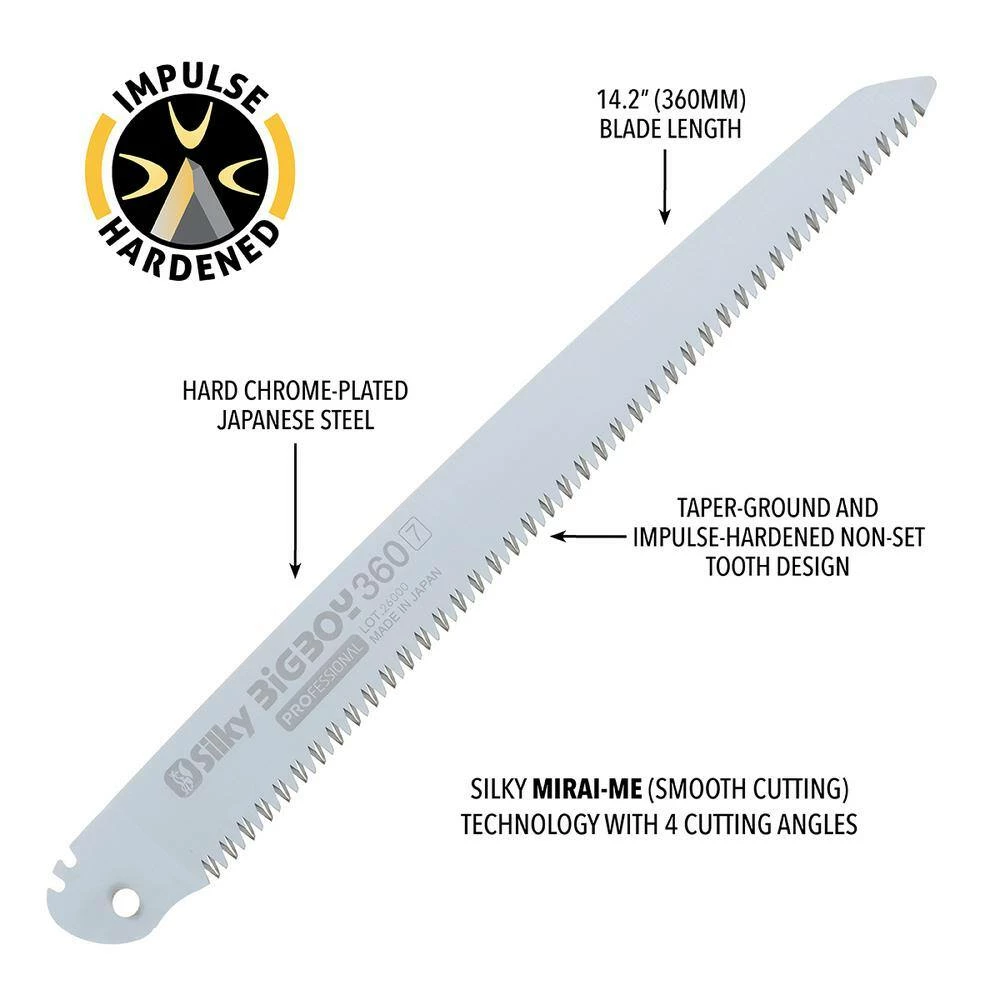 Silky BIGBOY 14 in. Large Teeth Folding Saw Replacement Blade - Image 2