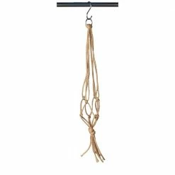 Primitive Planters 18 in. Mini Tan Polypropylene Macrame Plant Hanger