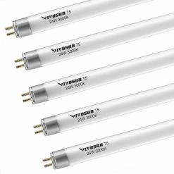 VIVOSUN 24-Watt 2 ft. T5 3000K Fluorescent Grow Light Bulb, Warm White (5-Pack）