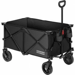 VIVOSUN 2.5 cu.ft. Collapsible Fabric Garden Cart with Universal Wheels and Adjustable Handle