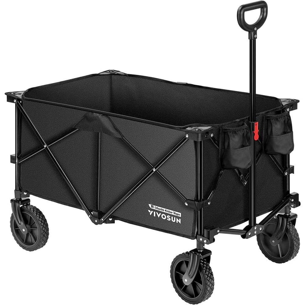 VIVOSUN 2.5 cu.ft. Collapsible Fabric Garden Cart with Universal Wheels and Adjustable Handle