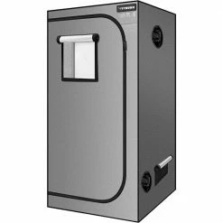 VIVOSUN 3 ft. x 3 ft. Gray Grow Tent with 19 mm Poles, Observation Window and Floor Tray