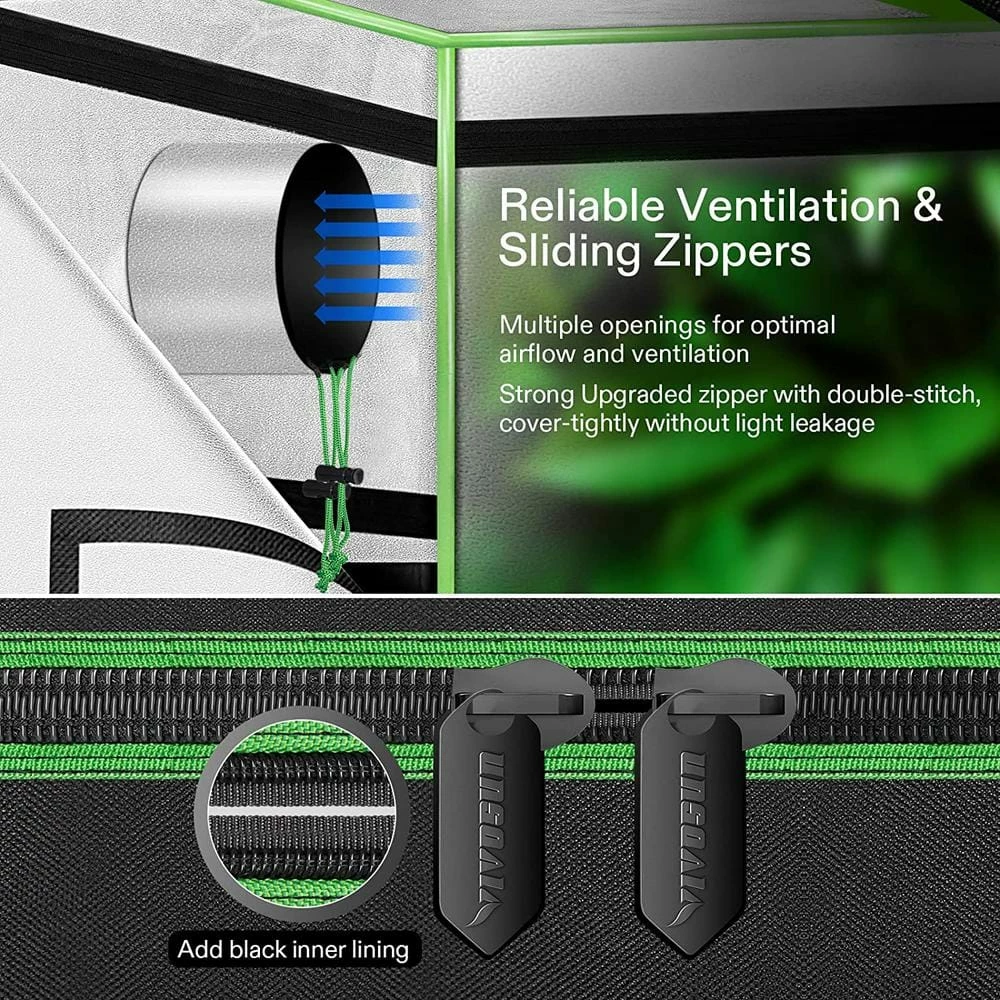 VIVOSUN 3 ft. x 1.5 ft. High Reflective Mylar Grow Tent with Observation Window and Floor Tray - Image 7