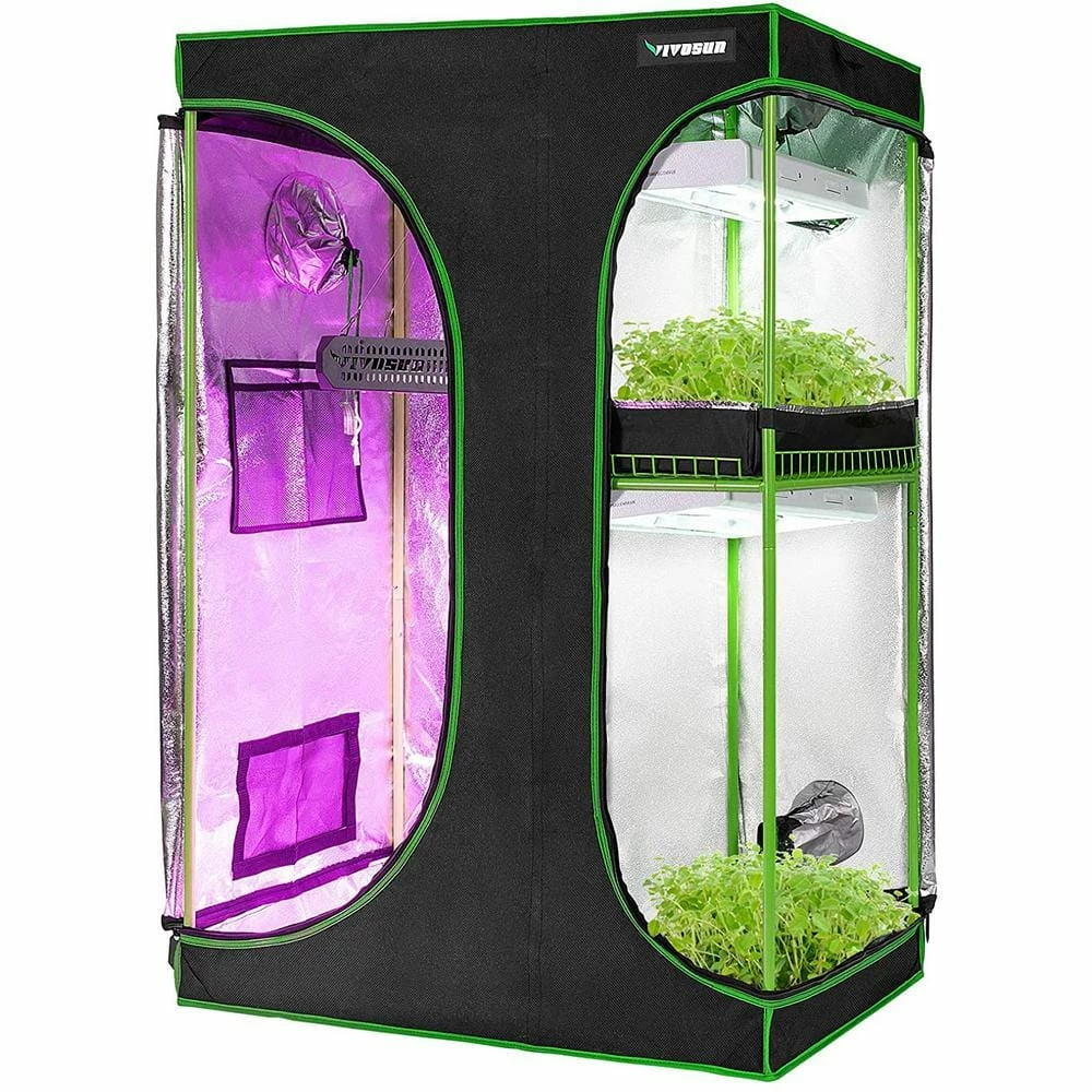 VIVOSUN 3 ft. L x 2 ft. L 2-in-1 Mylar Reflective Grow Tent for Indoor Hydroponic Growing System