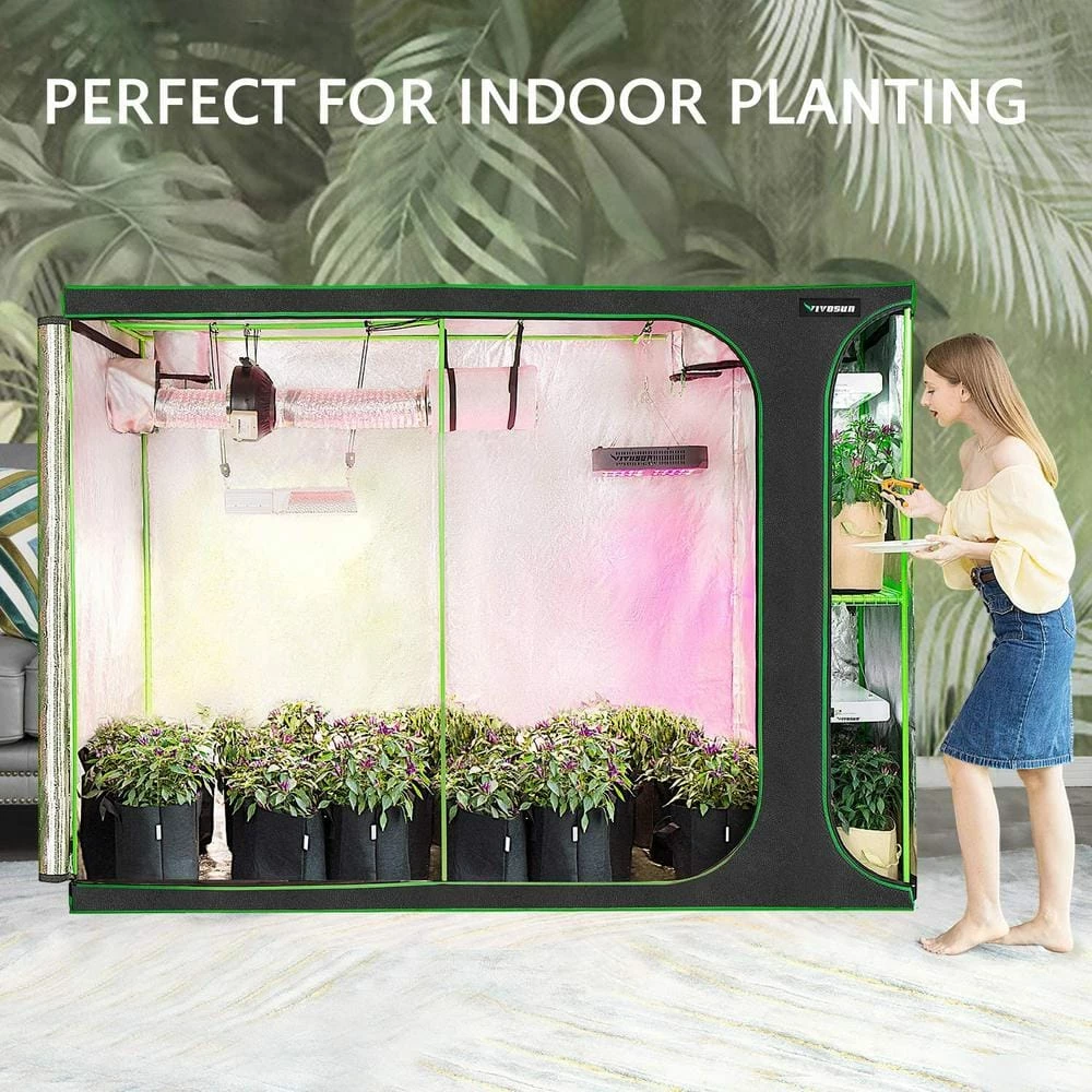VIVOSUN 2-in-1 9 ft. x 4 ft. Mylar Reflective Grow Tent for Indoor Hydroponic Growing System - Image 2