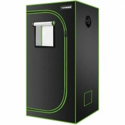 VIVOSUN 2 ft. L x 2 ft. L Hydroponic Mylar Grow Tent with Observation Window and Floor Tray