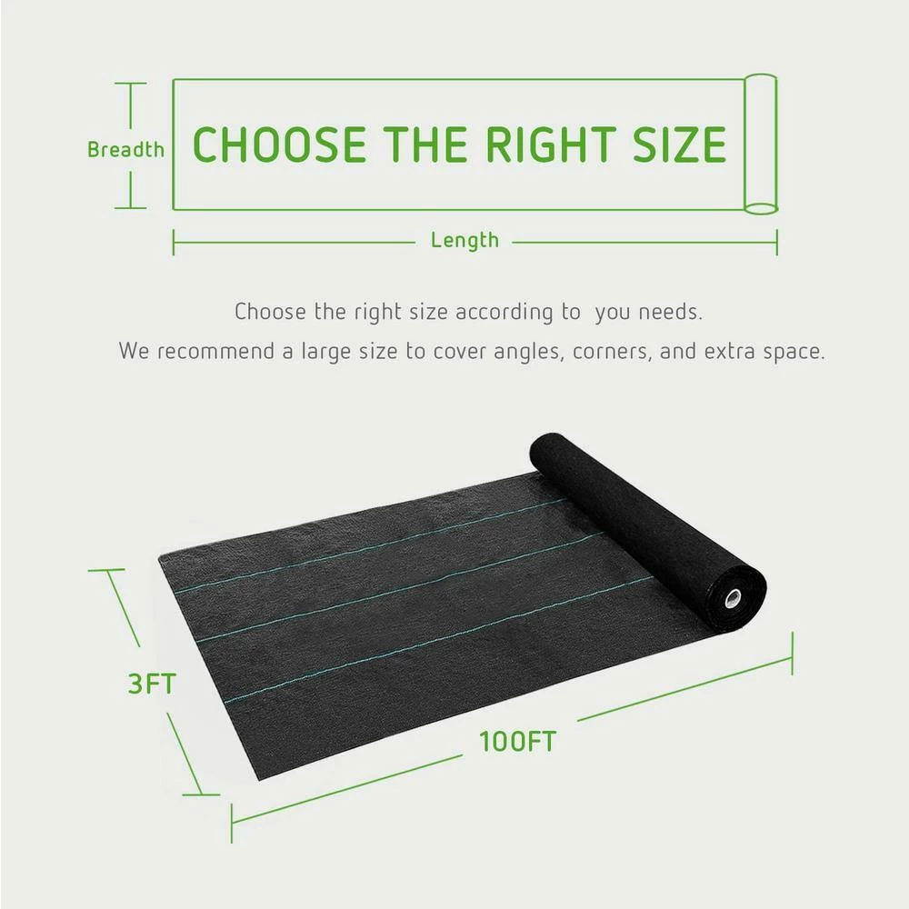 VIVOSUN 3 ft. x 100 ft. Barrier Landscape Fabric used for Flower Bed, Patio, Orchard, and Playground - Image 3