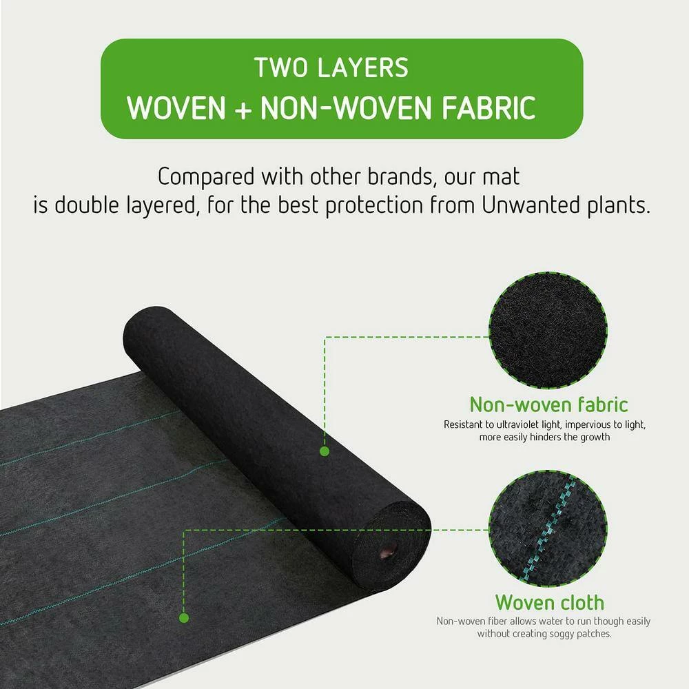 VIVOSUN 3 ft. x 100 ft. Barrier Landscape Fabric used for Flower Bed, Patio, Orchard, and Playground - Image 2