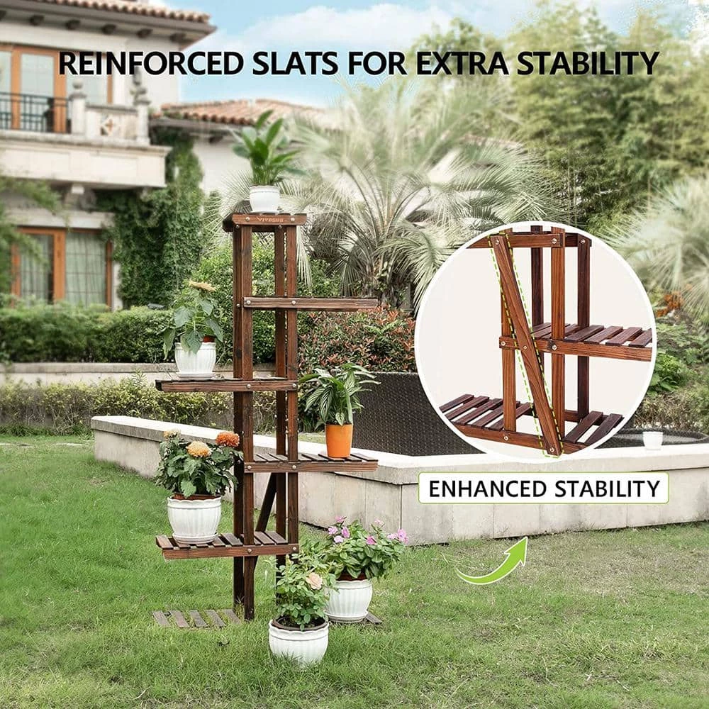 VIVOSUN Indoor Wooden Plant Stand (6 Tiers 11 Potted) - Image 3