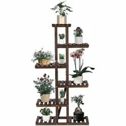 VIVOSUN Indoor Wooden Plant Stand (6 Tiers 11 Potted)