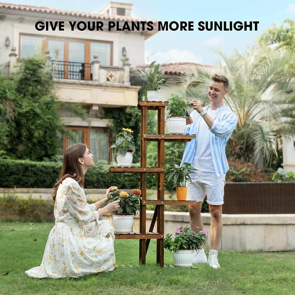 VIVOSUN Indoor Wooden Plant Stand (6 Tiers 11 Potted) - Image 2